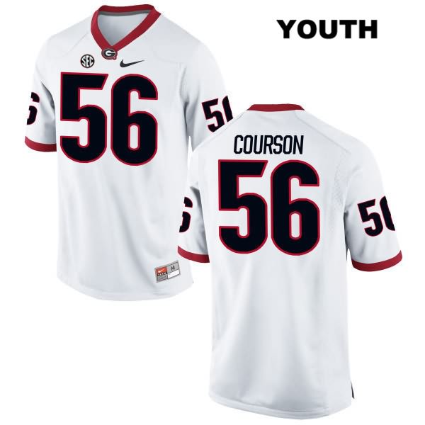 Georgia Bulldogs Youth John Courson #56 NCAA Authentic White Nike Stitched College Football Jersey VOE2856YX